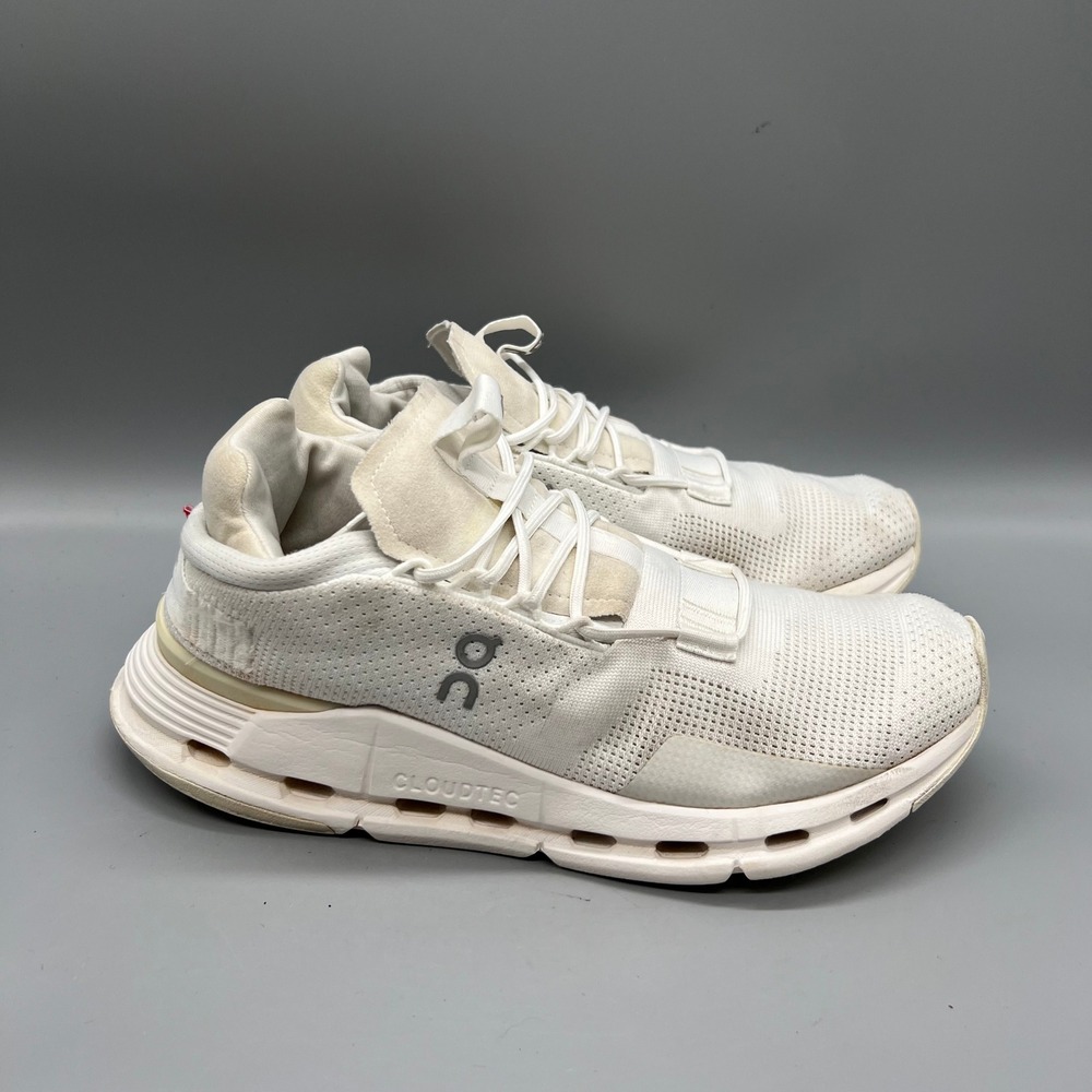 On Running Shoes Womens 8.5 White Mesh Cloudnova Athletic Sneakers Lifestyle